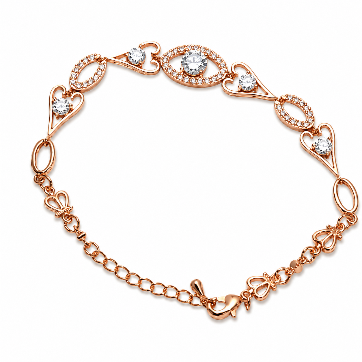 Phoebe — Halo CZ Link Bracelet