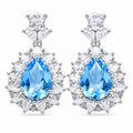 Adeline — Blue Halo Drop Earrings