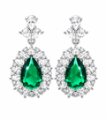 Evangeline — Emerald Halo Earrings