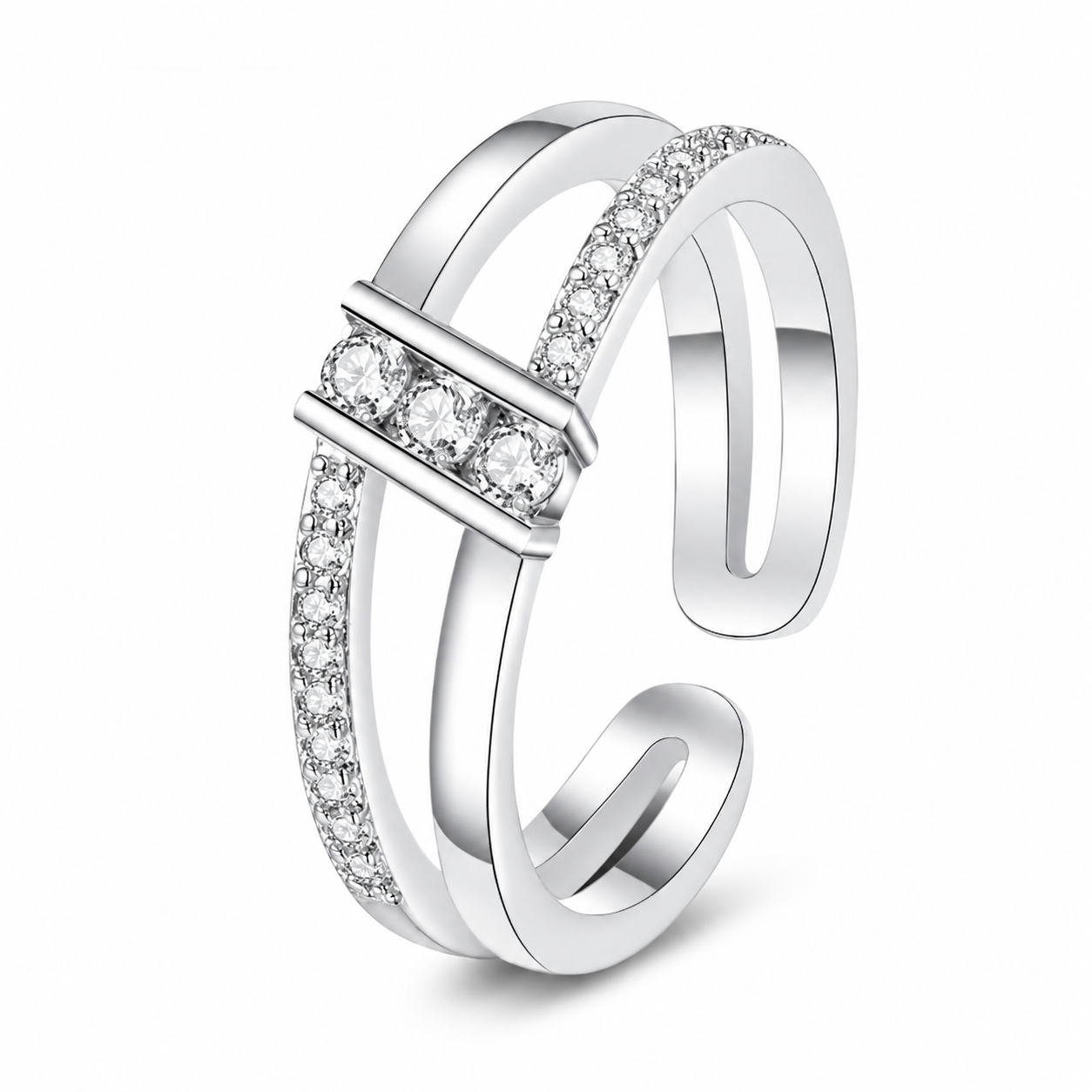 Zara — Double Band CZ Ring