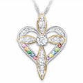 Saffron — Heart Cross Pendant Necklace