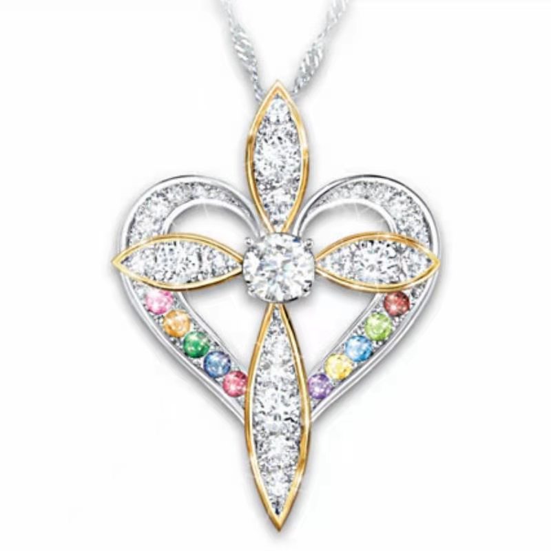 Saffron — Heart Cross Pendant Necklace