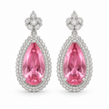 Eliza — Pink Halo Drop Earrings
