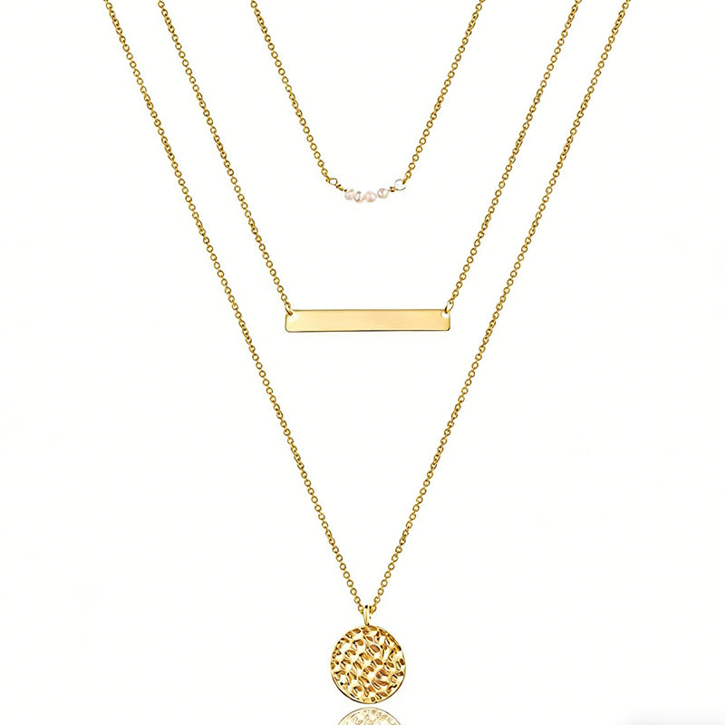Vivienne — Bar & Coin Layered Necklace