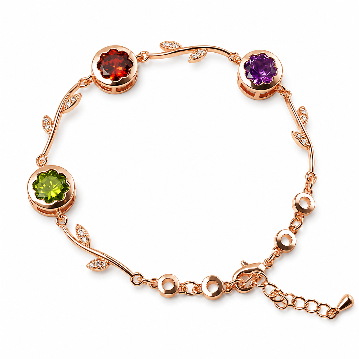 Rosalind — Leaf CZ Link Bracelet