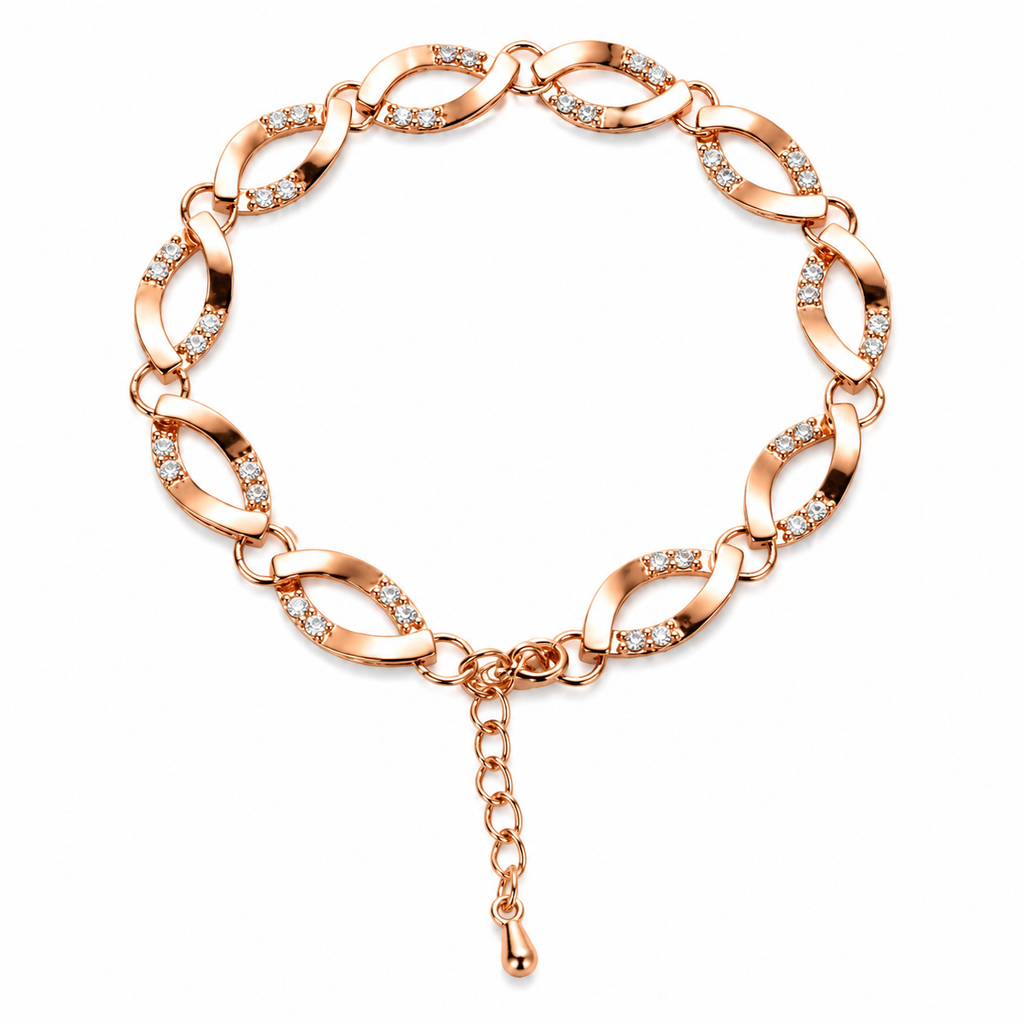 Tamsin — Rose Gold CZ Link Bracelet