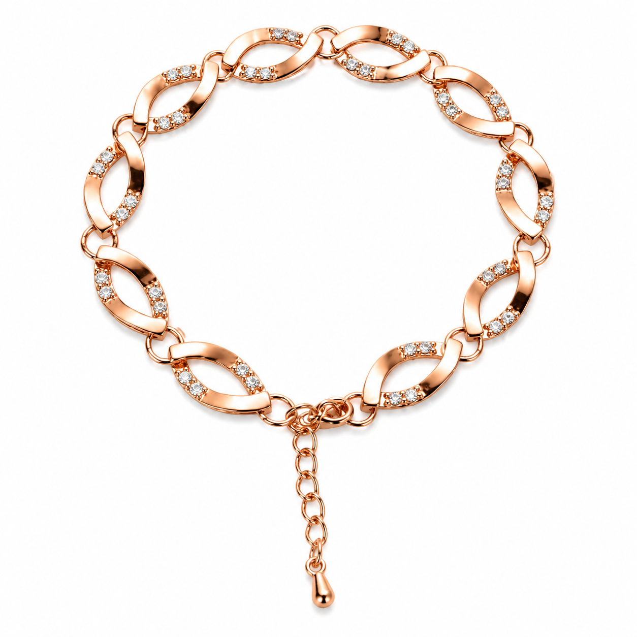 Tamsin — Rose Gold CZ Link Bracelet