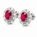 Cecily — Ruby Halo Stud Earrings