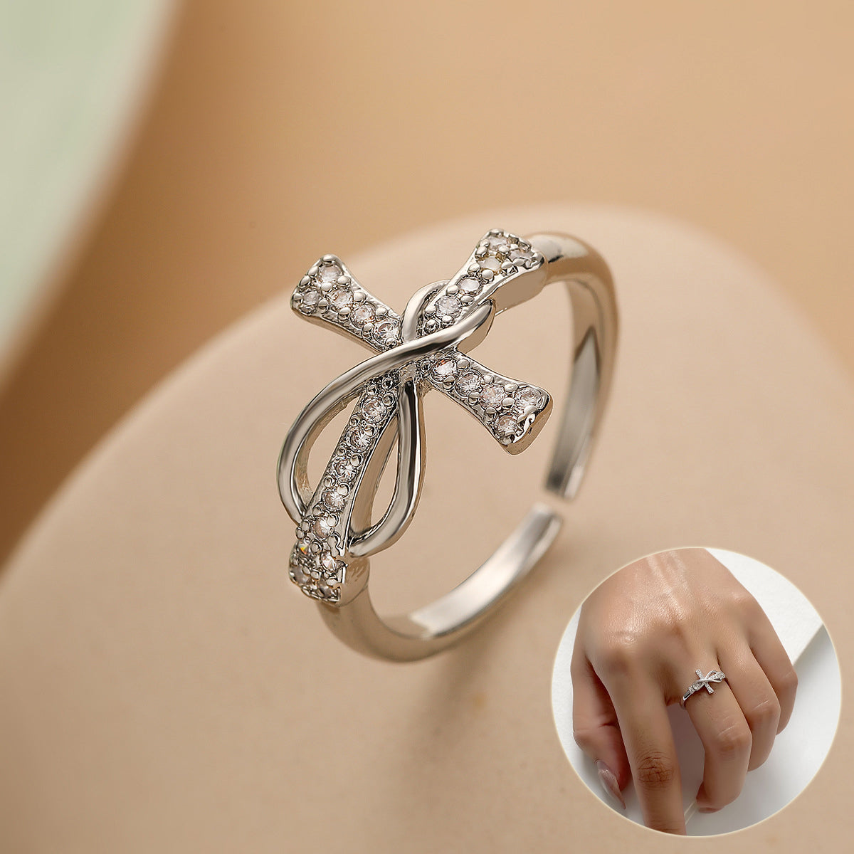 Etta — Cross Charm Ring